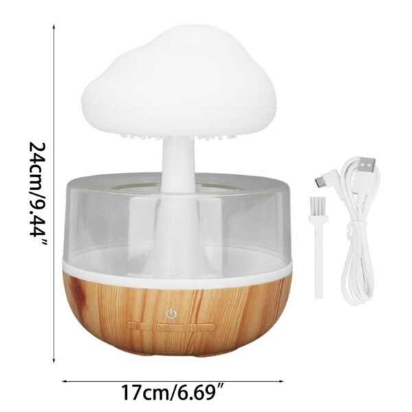 Umidificador Difusor De Aroma De design Nuvem e Chuva 7 Cores Luz Noturna Doméstica - Image 5